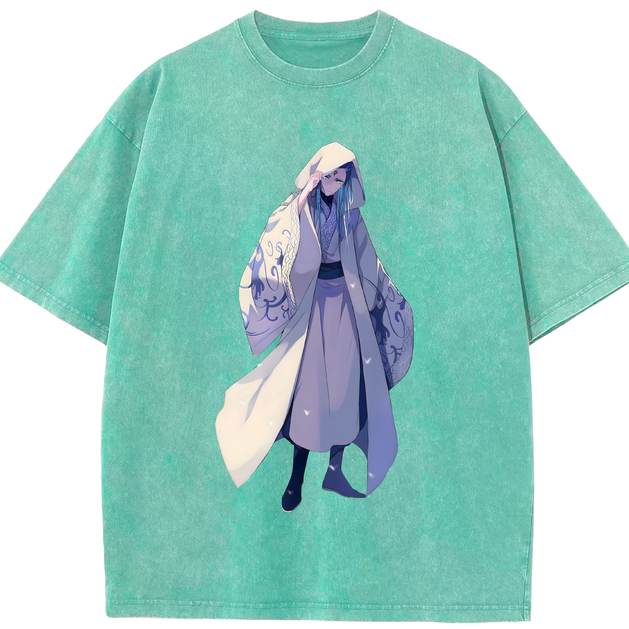 （画像用） Ne Zha 2 ナタ 魔童の大暴れ 綿100% ヴィンテージ風 半袖Tシャツ（フロントプリント）